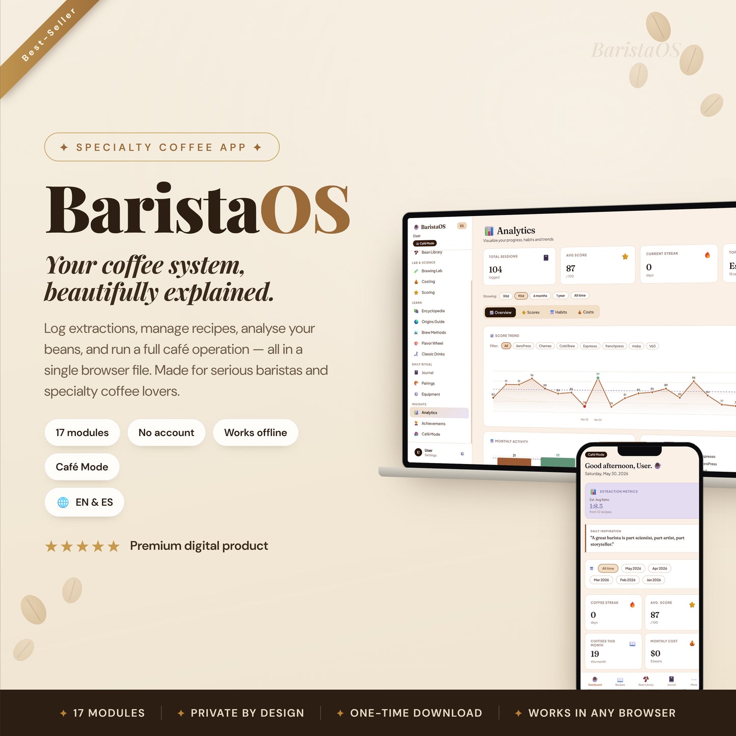 BaristaOS – Specialty Coffee Tracker & Café Management App
